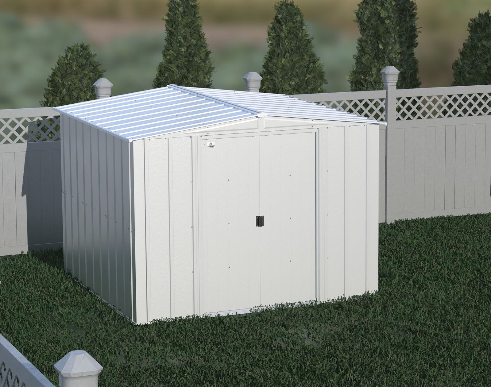 Classic Galvanized Steel Storage Shed, Flute Grey, 8-ft x 8-ft O4E6 - product image 8