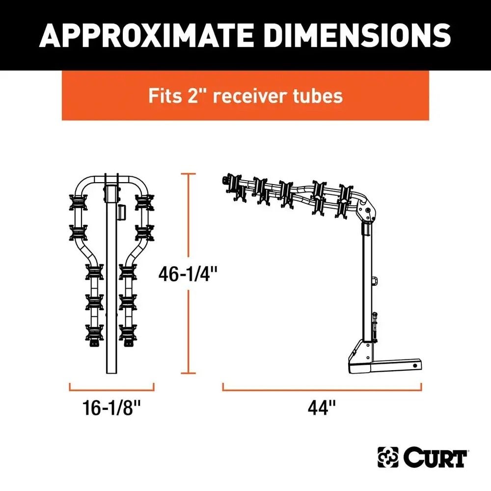 18065 Premium 5-Bike Two Arm Hitch Mount Bike Rack, Fits 2-in Receiver, Black X0F5 - product image 3