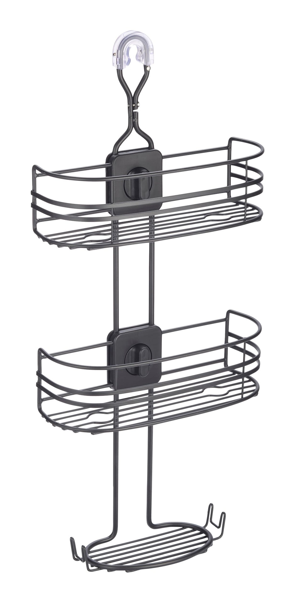 Type A Adjustable Rust-Resistant 4-Way Shower Caddy with Lock Top, Matte Black P5Q6 - product image 1