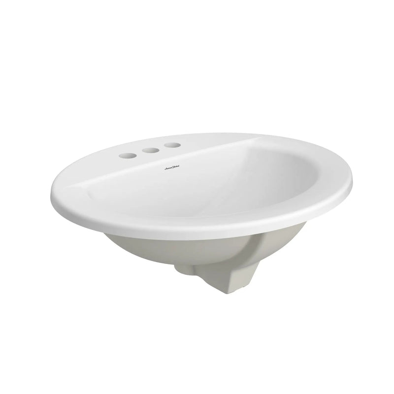 Colony Oval 4-in Center Drop-In Bathroom Sink/Basin, White 20.5x17.5-in V4K5