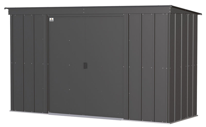 Classic Galvanized Steel Storage Shed, Charcoal, 10-ft x 4-ft G7V1