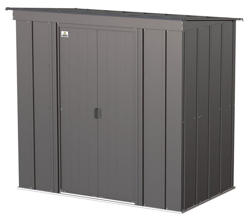 Classic Galvanized Steel Storage Shed, Charcoal, 6-ft x 4-ft Y0B5