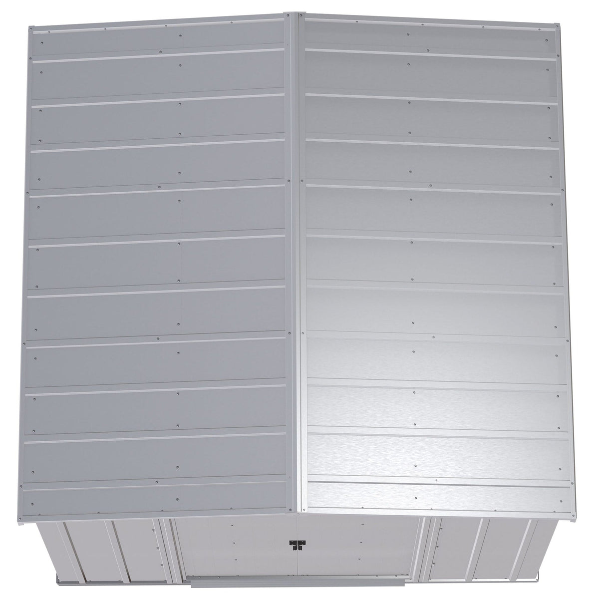 Classic Galvanized Steel Storage Shed, Flute Grey, 8-ft x 8-ft O4E6 - product image 4