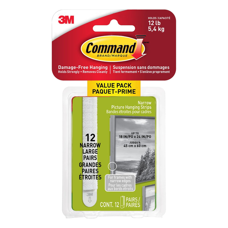 12-lb Narrow Picture Hanging Strips Value Pack I8U1
