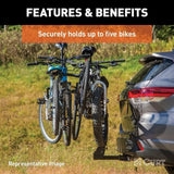 18065 Premium 5-Bike Two Arm Hitch Mount Bike Rack, Fits 2-in Receiver, Black X0F5 - product image 7