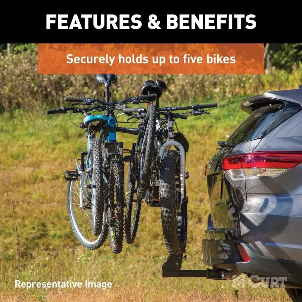 18065 Premium 5-Bike Two Arm Hitch Mount Bike Rack, Fits 2-in Receiver, Black X0F5 - product image 7