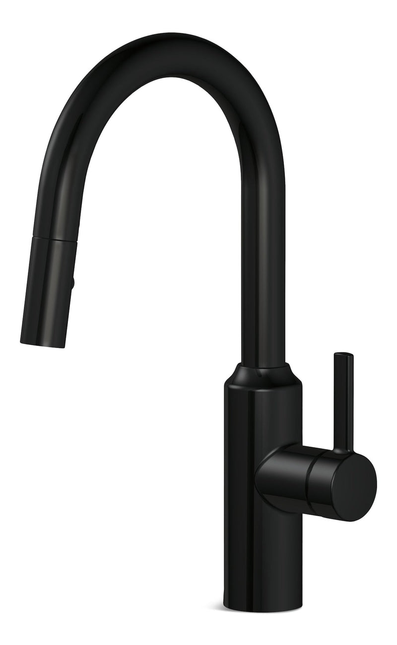 Colby Single Handle Pull Down Kitchen Faucet, Matte Black W1P8