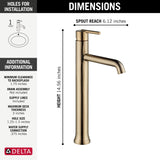 1-Handle Vessel Lavatory Faucet, Champagne Bronze L6M8 - product image 3