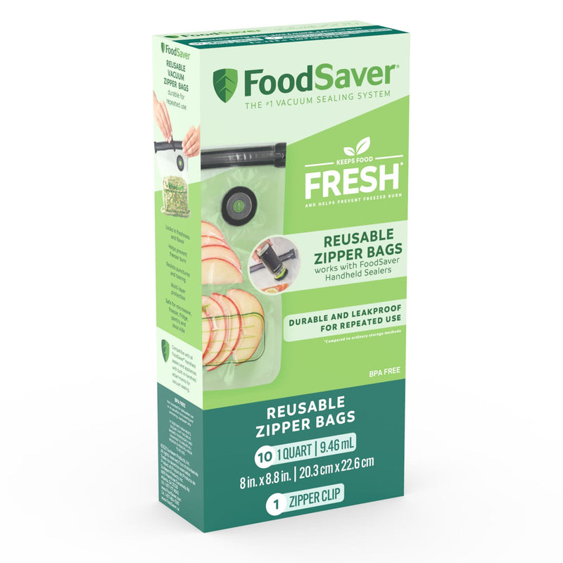 Reusable Zipper Vacuum Sealer Bags, 946mL, 10-pk A3V3