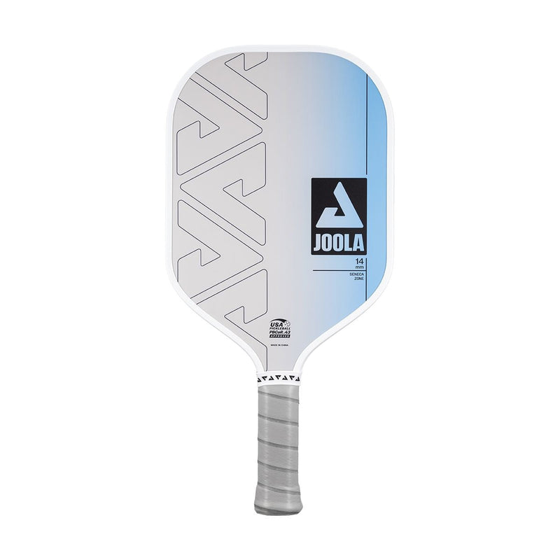 Zone Hybrid Fibreglass & Carbon Fibre 14mm Pickleball Paddle with Feel-Tec Grip, USAPA Approved, White/Blue Z5O5