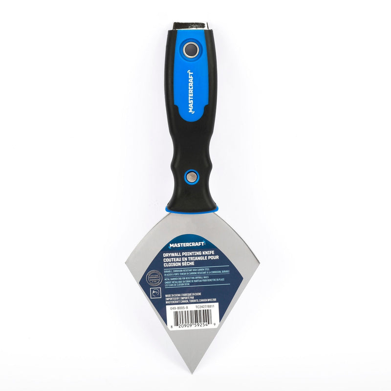 Carbon Steel Drywall Pointing Knife with Soft Grip & Hammer End Q7T5