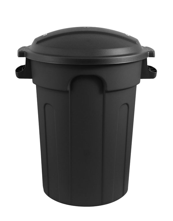 Plastic Circular Garbage Can, Black, 80-L Q2E2