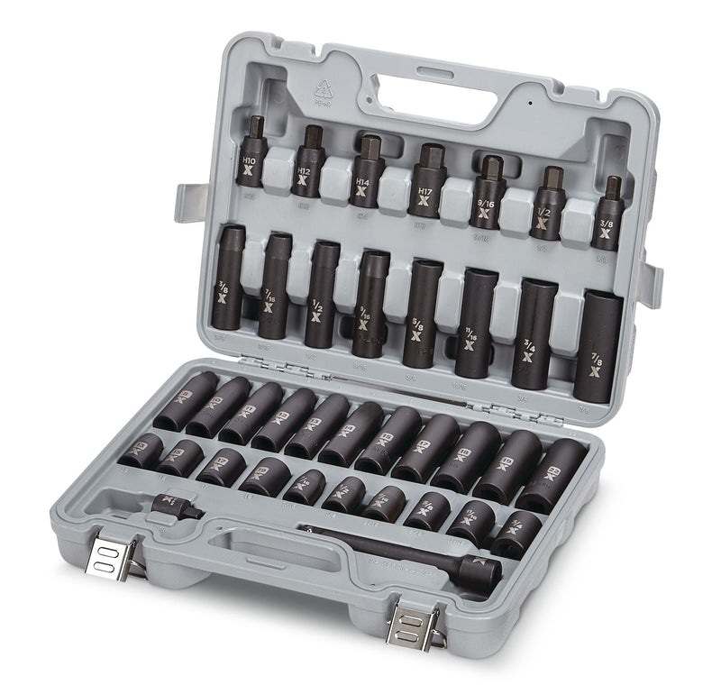 1/2-in Drive Professional Grade Impact Socket Set, 38-pc, CRMO N0V8