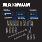 1/2-in Drive Professional Grade Impact Sockets Set, 18-pc, Metric O6A2 - product image 8