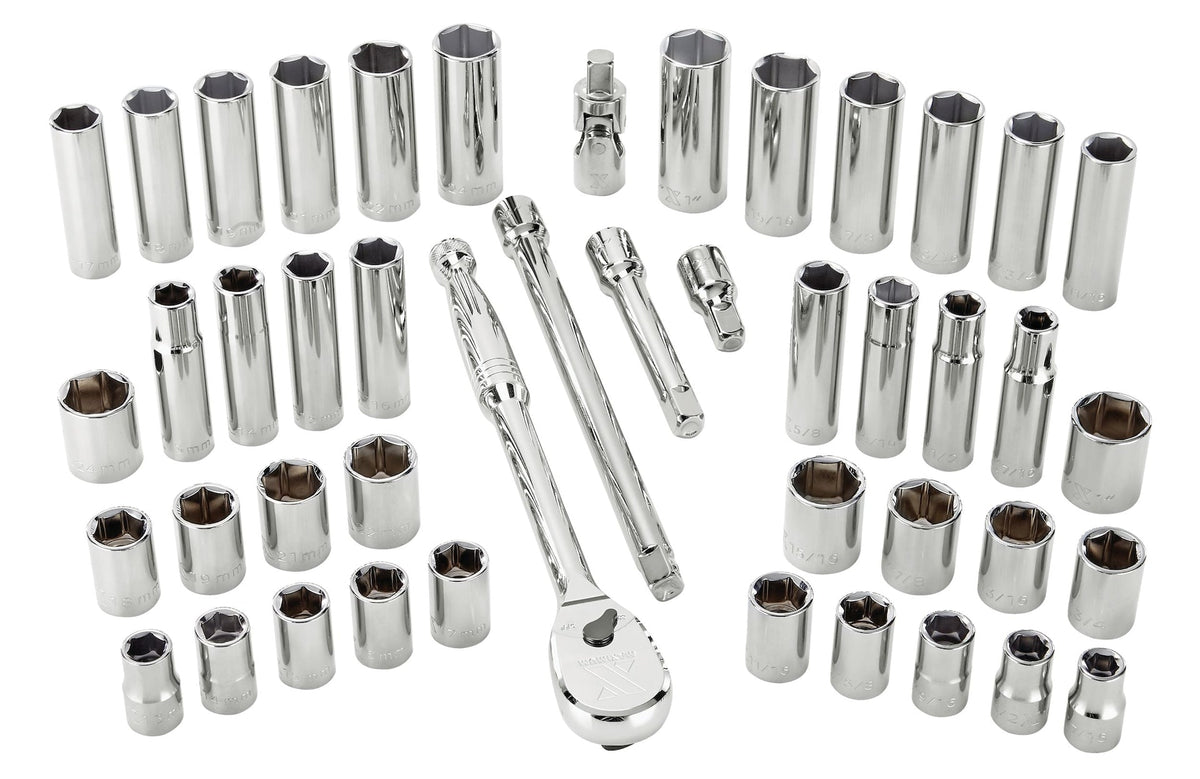 1/2-in Drive Professional Grade Socket Set, 45-pc, SAE/Metric, CRV, Nickel-Chrome Plating Q9W6 - product image 6