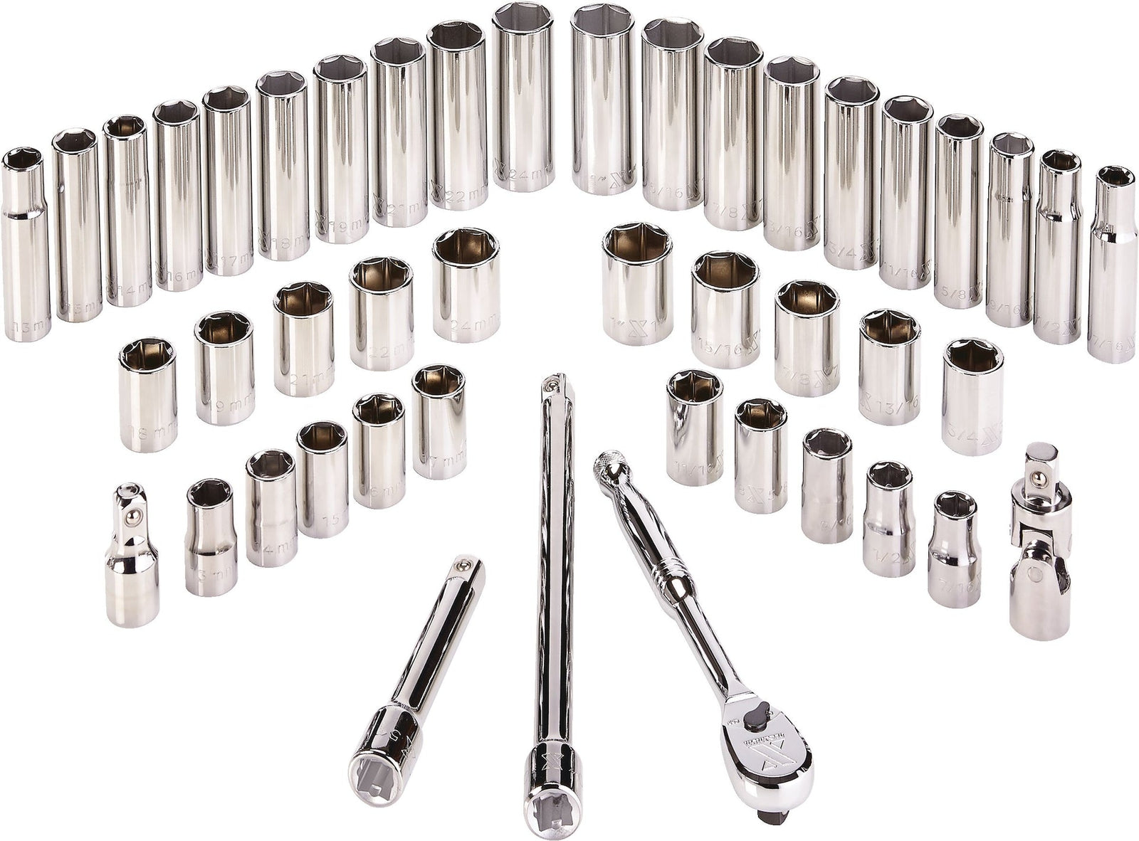 1/2-in Drive Professional Grade Socket Set, 45-pc, SAE/Metric, CRV, Nickel-Chrome Plating Q9W6 - product image 7