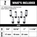 1/2-in Drive Wheel Protector Deep Impact Socket Set, 7-pc N5P1 - product image 2