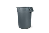 Commercial Circular Outdoor Garbage Can with Lid, Grey F0H4 - product image 1