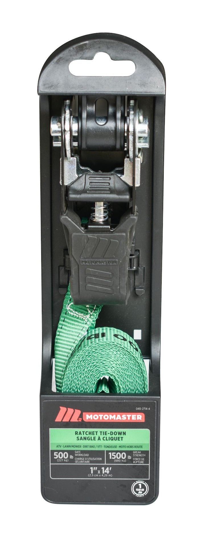 1,500-lb Endless Padded Ratchet Tie Down Strap, Weatherproof, 1-in x 14-ft D2U3