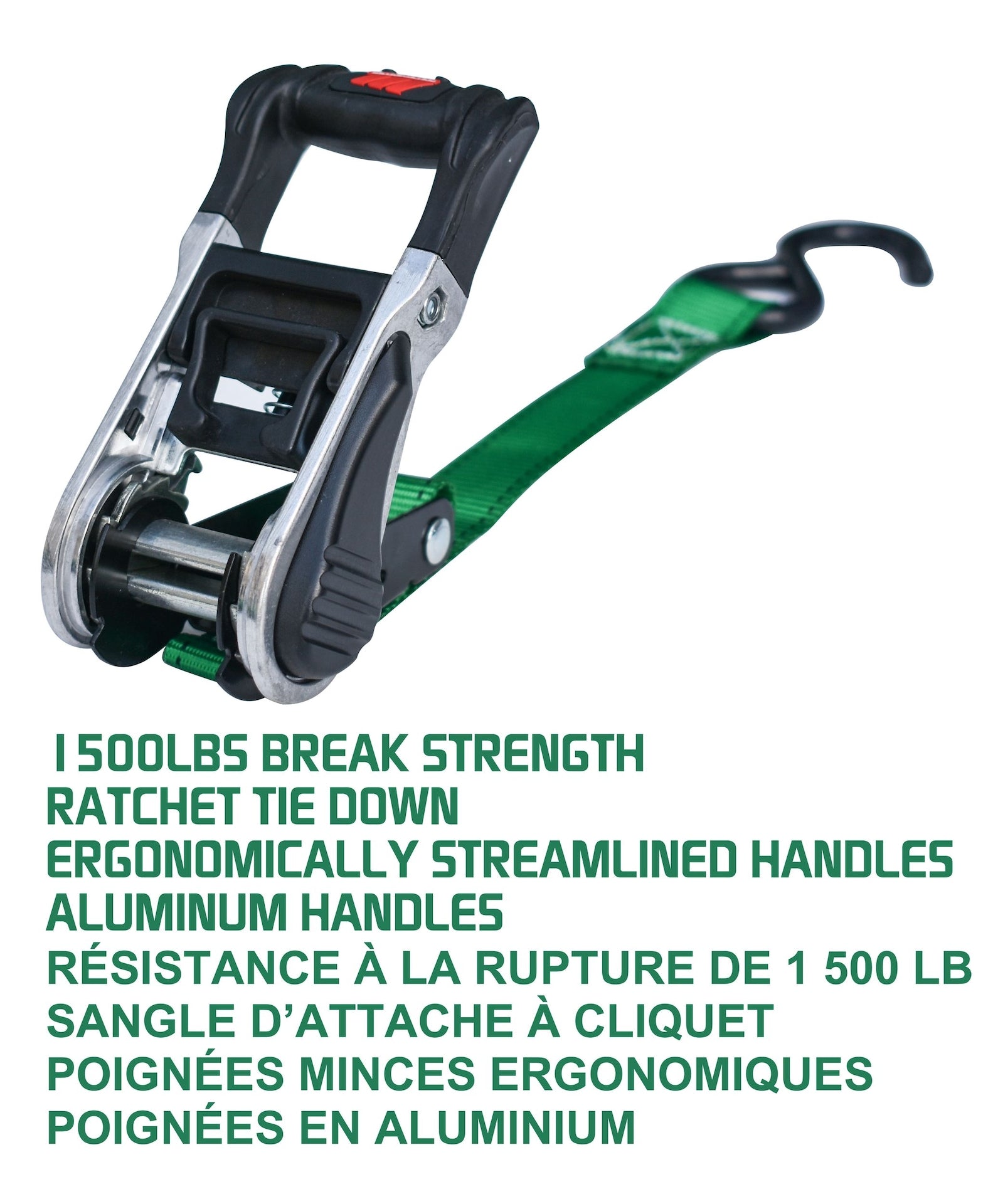 1,500-lb Ratchet Tie Down Straps, with Padded Handle, 1-in x 14-ft V4U2 - product image 6