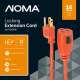16/3 Outdoor Extension Cord with Grounded Outlet & Locking Connector, Orange Z1G1 - product image 1