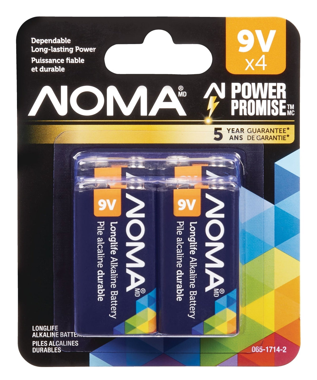 9V/9 Volt Alkaline Batteries, All Purpose, Long Lasting, 4-pk A0F1 - product image 1