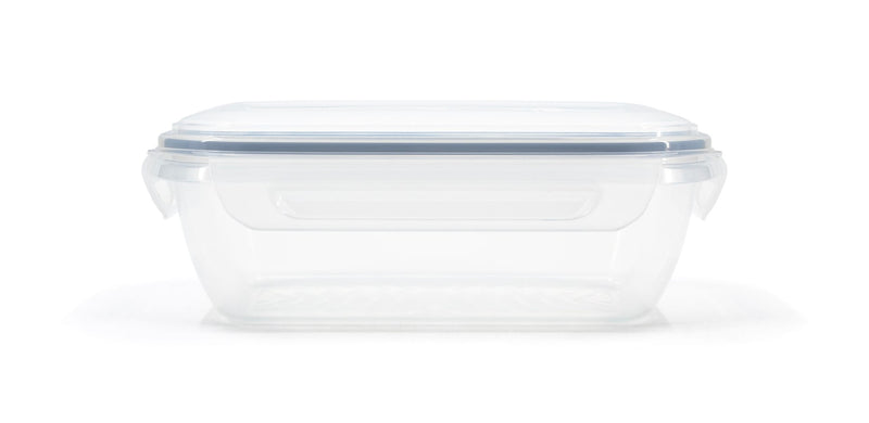 Clear Rectangular Clear Food Storage Container with Leakproof Lid, Nestable, 1.3-L Y0N7