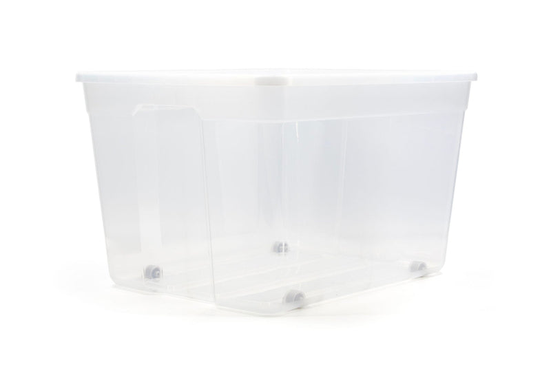 type A Clear Storage Tote with Wheels, 80-L J7E4