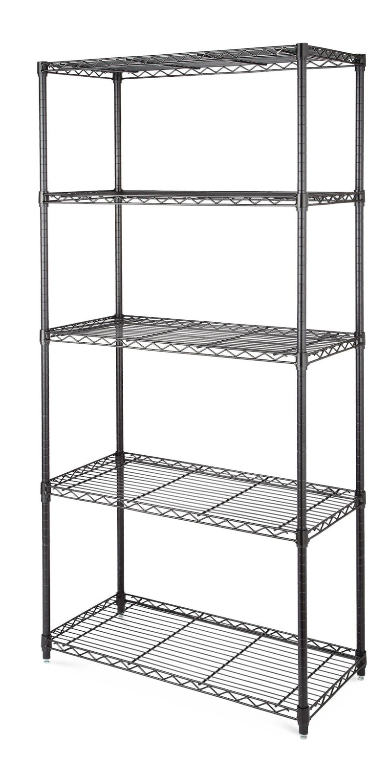type A Metal 5-Tier Adjustable Wire Shelving Storage Unit, Black V6E5